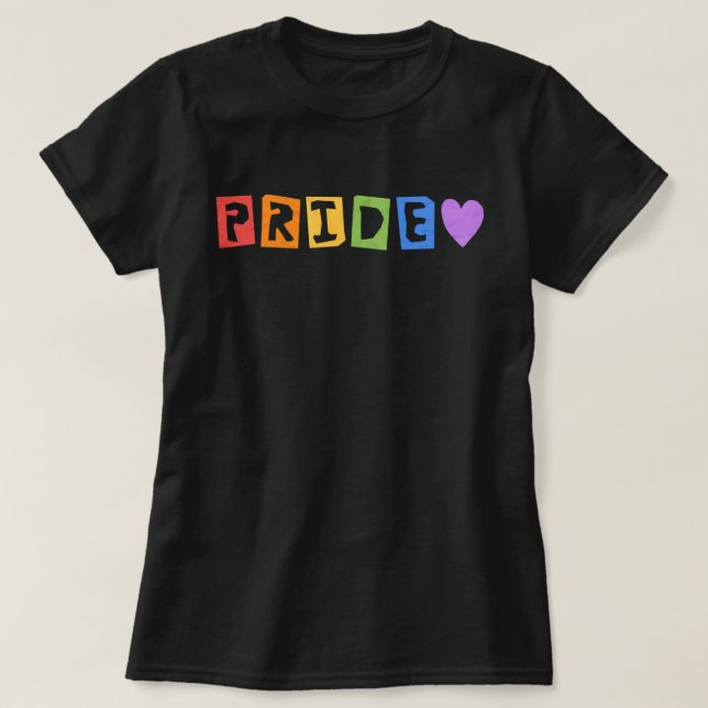 Pride Typography Regnbåge T-Shirt (Design framsida)
