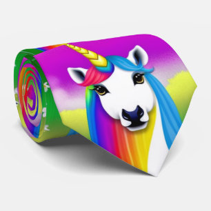 Pride Unicorn Mönster i flera färg Slips