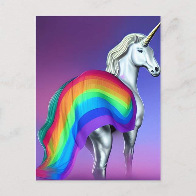 Pride Unicorn-vykort Vykort (Framsida)