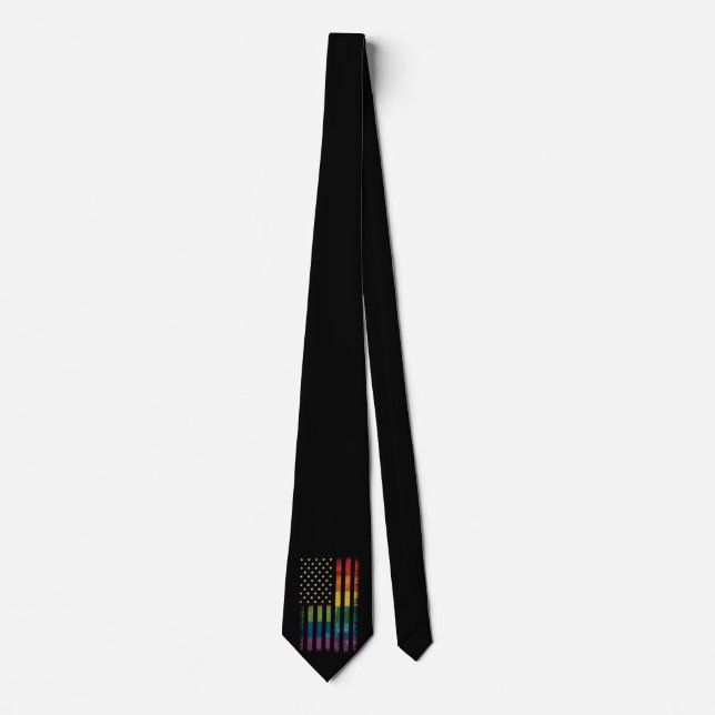 Pride USA Amerika Distressed regnbågsflagga LGBTQ Slips (Framsida)