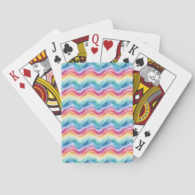 Pride Vågiga regnbågsränder Mönster sommar Casinokort (Baksidan)