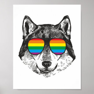 PRIDE VARG LGBT Gay pride Flagga Poster