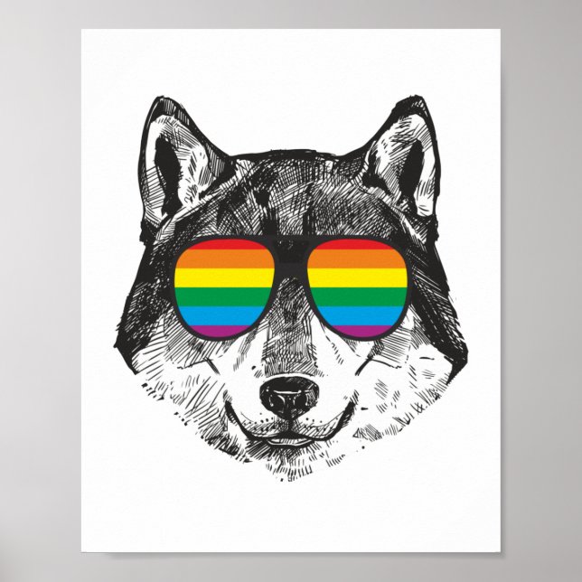 PRIDE VARG LGBT Gay pride Flagga Poster (Framsidan)