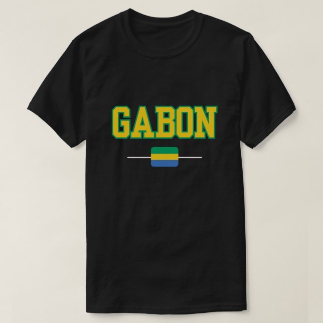Pride Vibrant Gabon Flagga T-Shirt (Design framsida)