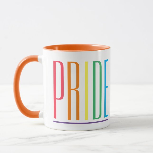 PRIDE Vit Orange Kombokopp Mugg (Vänster)