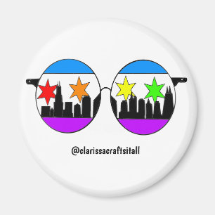 pridechicaGOgglesklistermärke Magnet