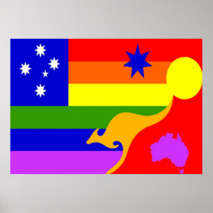 Prideflagga för australier GLBT Poster