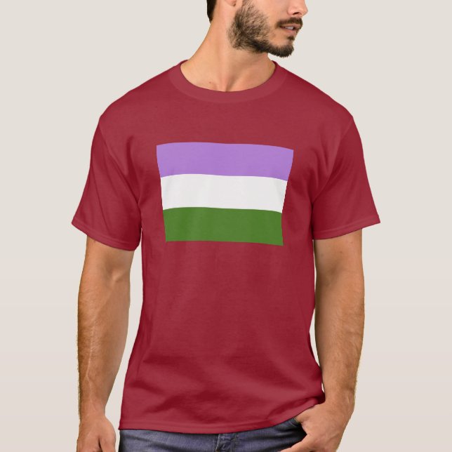PRIDEFLAGGA FÖR OFFICIELL GENDERQUEER T-SHIRT (Framsida)