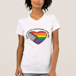Pridehjärta du kan vara dig själv med mig t-shirt