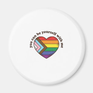 Pridehjärta du kan vara dig själv med mig t-shirt magnet