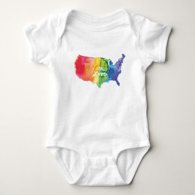 Prideranka "för en kärlek" för babyar tee (Framsida)