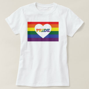 Prideregnbåge med hjärta tee shirt