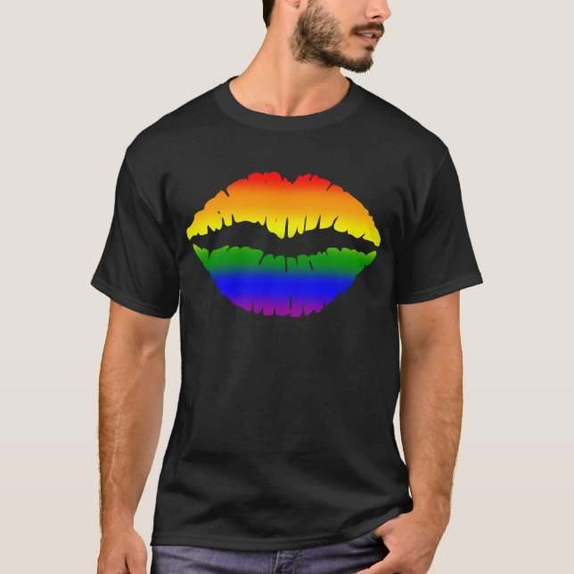 Prideregnbågeläppar T Shirt (Framsida)