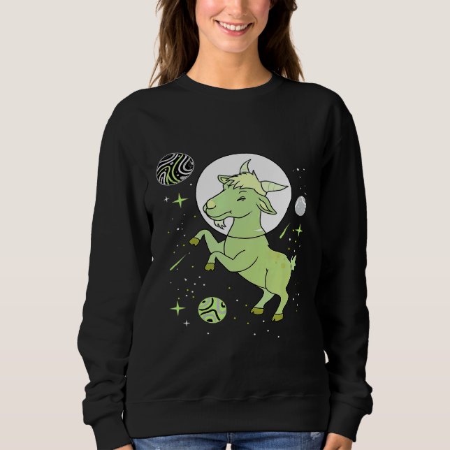 Pridet Agender Goat in Space Agender T Shirt (Framsida)