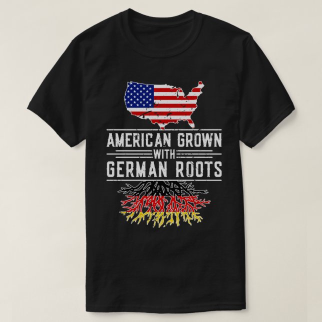 Pridet American Grown German Roots Tysklant T Shirt (Design framsida)