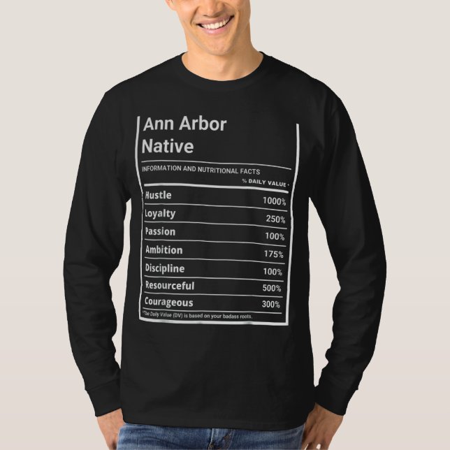 Pridet Ann Arbor Native Nutrition T Shirt (Framsida)