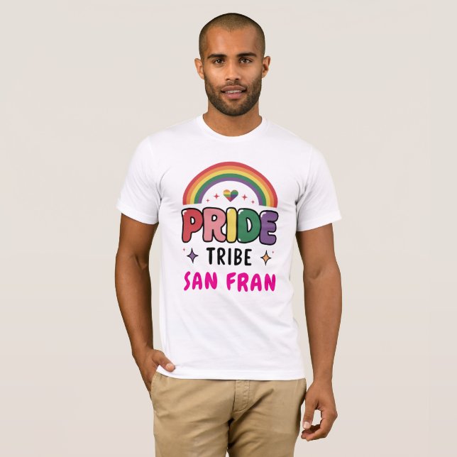 PRIDET ANPASSNINGSBAR TRIBE Colorful LGBTQ+ Rainbo T Shirt (Hel framsida)