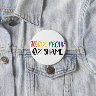 Pridet är inte skamligt Rainbow Gay pride T-Shir Knapp