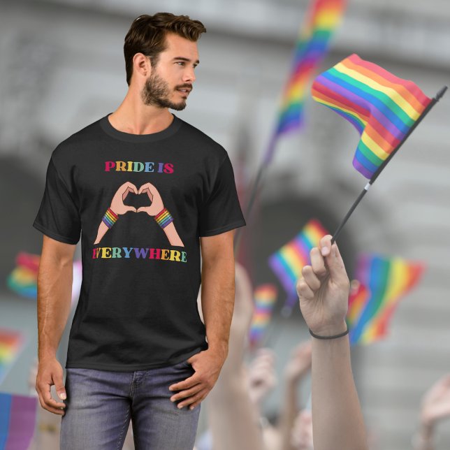 Pridet är överallt färglöst Händer HBT T Gay pride Shirt (Skapare uppladdad)