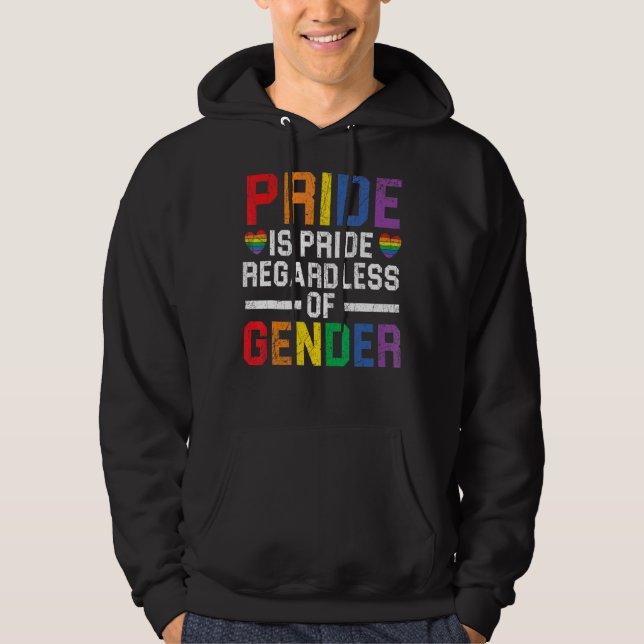 Pridet är Pride oberoende av Gender LGBTQ Pride Mo Hoodie (Framsida)