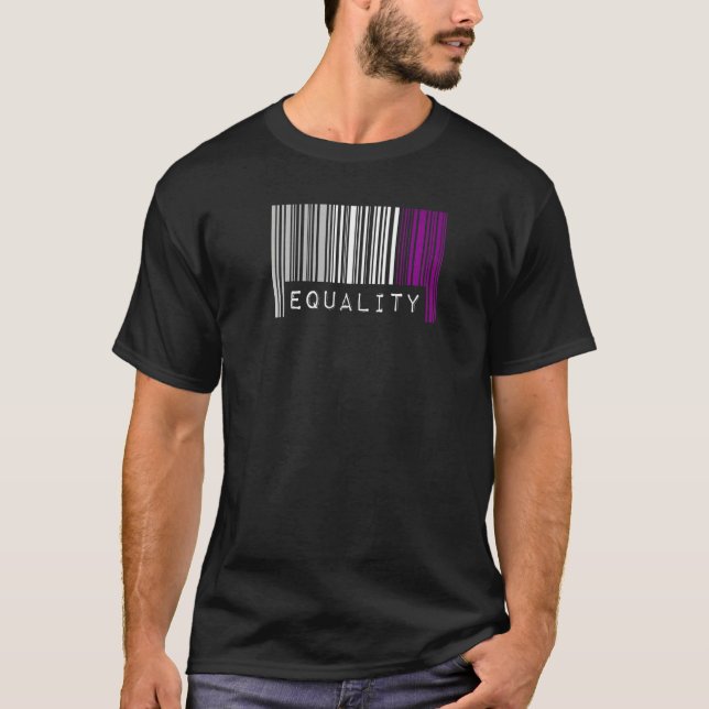 Pridet Asexual Barcode Equality Cute Ace Aesthetic T Shirt (Framsida)