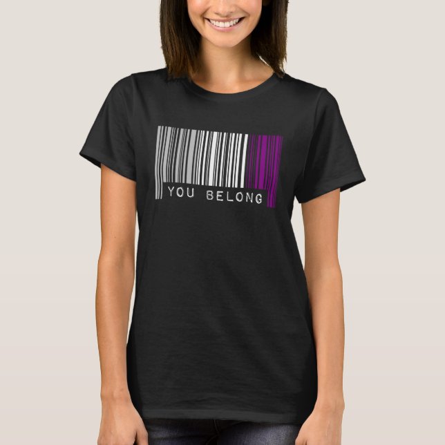 Pridet Asexuellt Barcode: Du tillhör Ally Cute Aes T Shirt (Framsida)