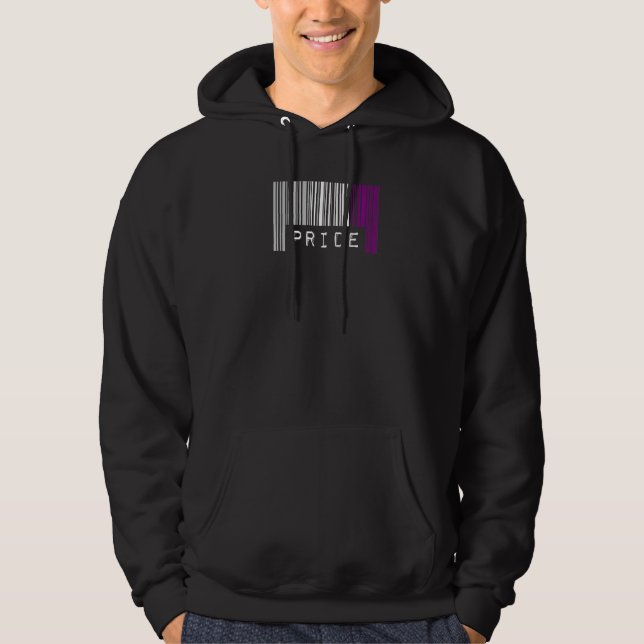 Pridet Asexuellt Barcode månad Cute Ace Aesthetic  Hoodie (Framsida)