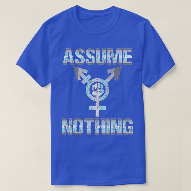 PRIDET ASSUME NOHING Demiboy Flagga Bigender T Shirt (Design framsida)
