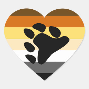 Pridet Bear Hjärtformat Klistermärke