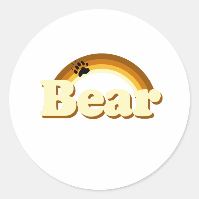 Pridet Bear Runt Klistermärke (Framsida)
