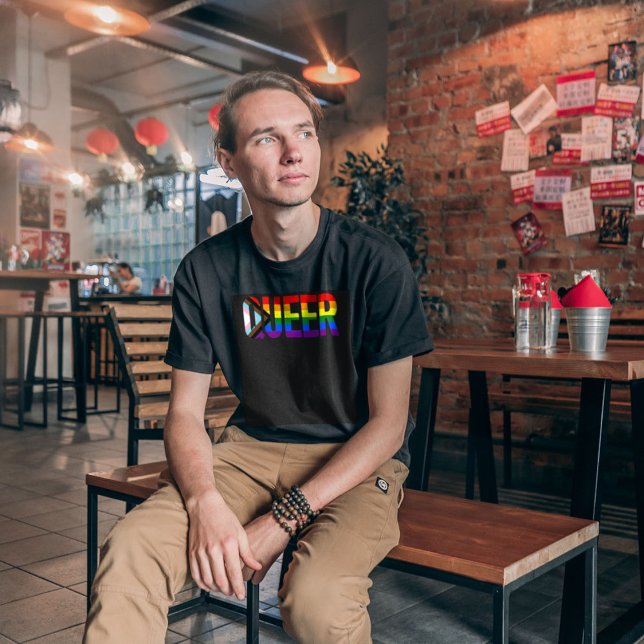 Pridet Begradning av köerregnbåge T Shirt (Queer Rainbow Progressive Pride T-Shirt)