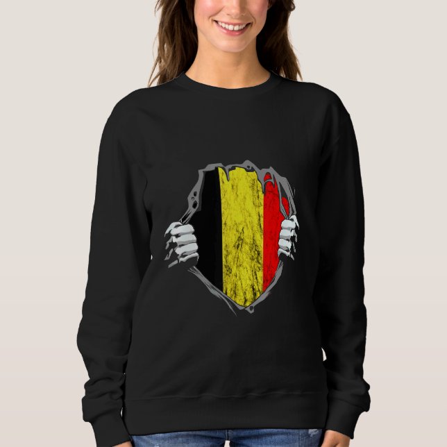 Pridet Belgien Chest Belgium Flagga Belgique T Shirt (Framsida)