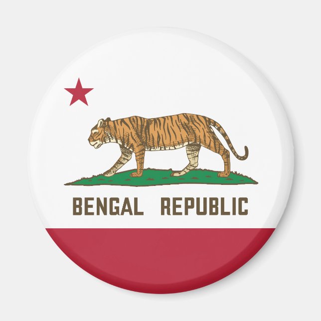 Pridet Bengal Republic Tiger Flagga Bengali Magnet (Framsidan)