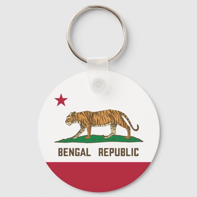 Pridet Bengal Republic Tiger Flagga Bengali Nyckelring (Framsida)