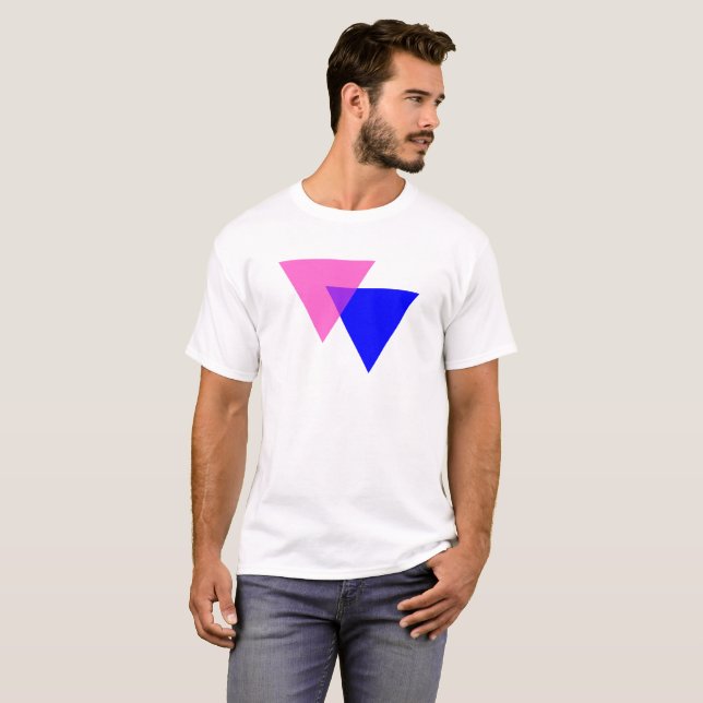 Pridet Biangles Bisexual T Shirt (Hel framsida)