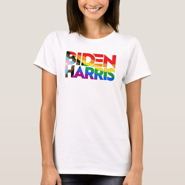 Pridet Biden Harris LGBTQ+ Progress T Shirt (Framsida)