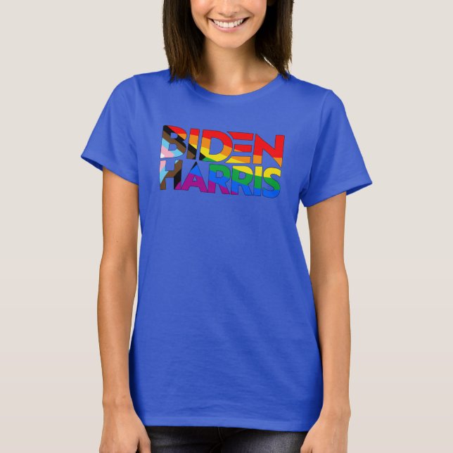 Pridet Biden Harris LGBTQ+ Progress T Shirt (Framsida)