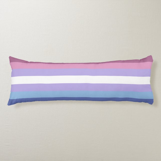 Pridet Bigender, stripe-utskrift, Pridet LGBTQ Kroppskudde (Framsidan)
