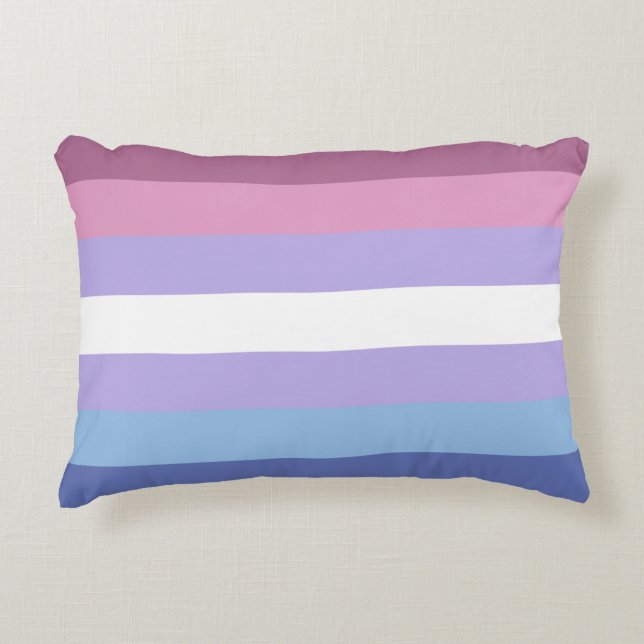 Pridet Bigender, stripe-utskrift, Pridet LGBTQ Prydnadskudde (Framsidan)