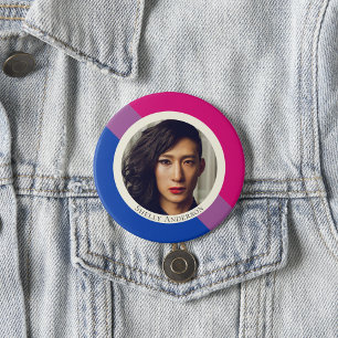 Pridet Biköfotoknapp för bisexuellt flagga Knapp