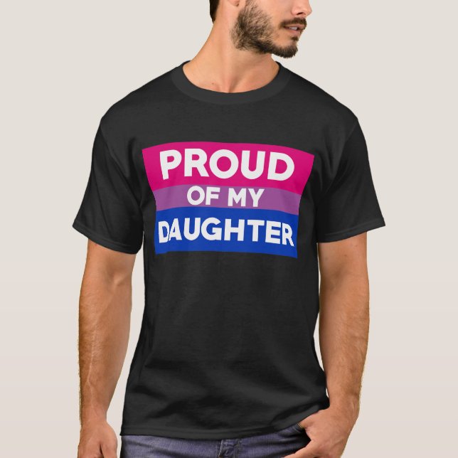Pridet Bisexual är stolt över min dotter Mamma och T Shirt (Framsida)