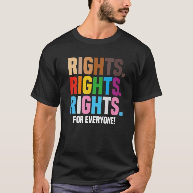 Pridet BLM Equali, Human Högers LGBTQ Rational Jus T Shirt (Framsida)