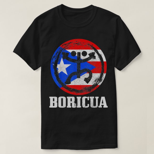 Pridet Boricua Taino Coqui Symbol Puerto Rico Flag T Shirt (Design framsida)