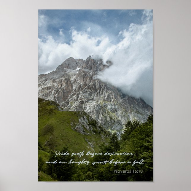 Pridet börjar före destruktion Proverbs Quote Poster (Framsidan)