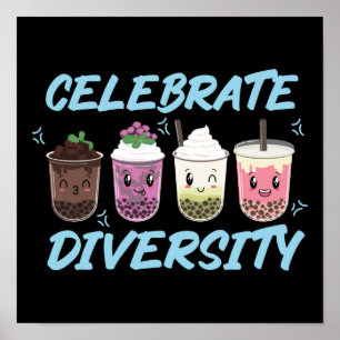Pridet Bubble Boba Tea Celebrate Diversity HGBT Poster