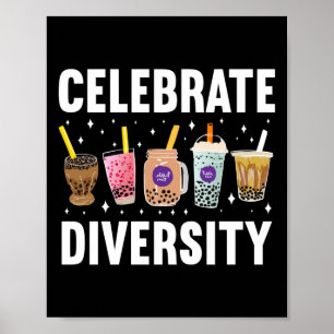 Pridet Bubble Boba Tea Celebrate Diversity Lgbt Poster