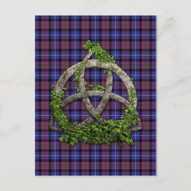 Pridet Celtic Trinity Knot av Skottland Tartan Vykort (Framsida)