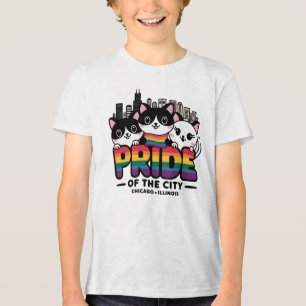 Pridet Chicago City Illinois USA Rainbow Flagga T Shirt