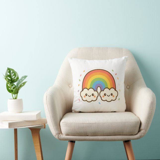 Pridet Colorful Kawaii Rainbow Kudde (Stol)