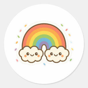 Pridet Colorful Kawaii Rainbow Runt Klistermärke